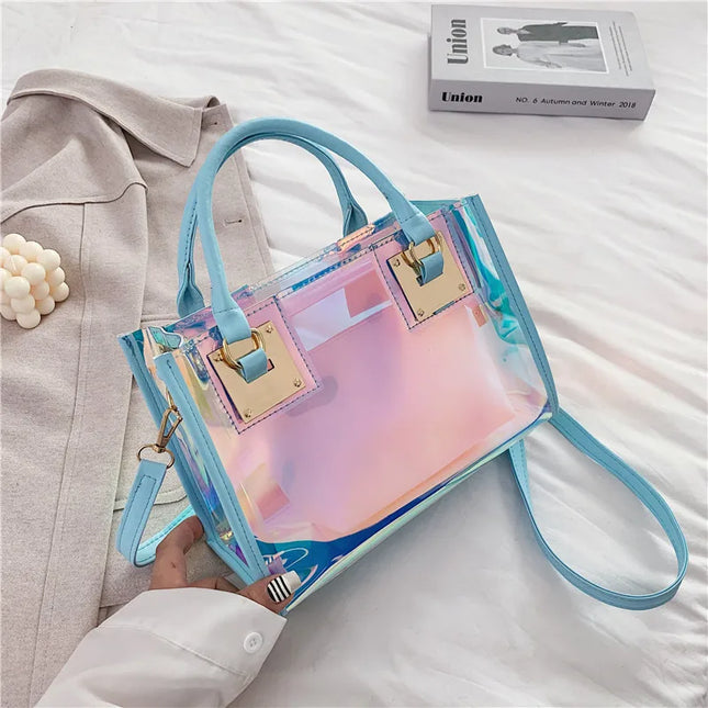 Laser PVC Jelly Tote Handbag - VOLDRI