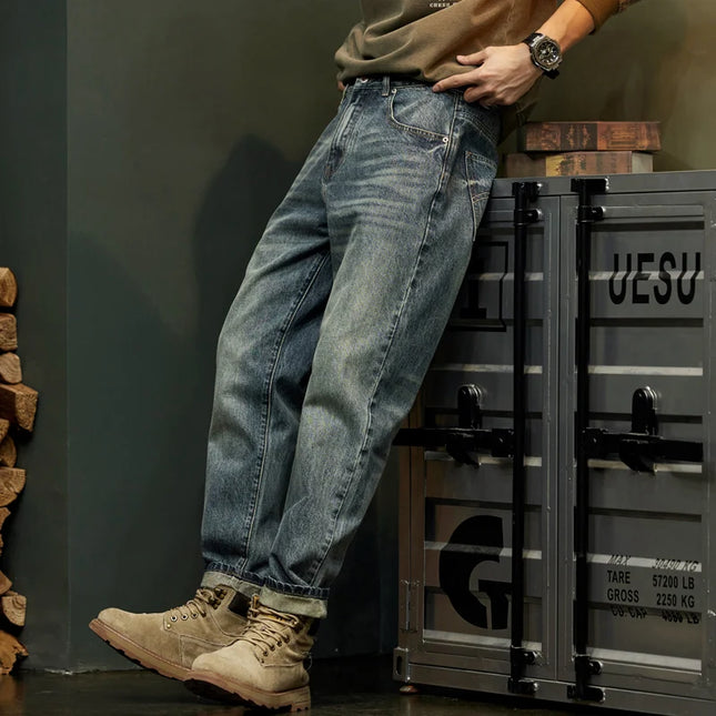 Classic Men's Harem Jeans Autumn New Style Fashion Retro Loose Jeans Street Hip Hop Y2kbaggy Work Pants -   | Stylish & Elegant Fashion by Voldri