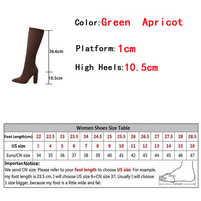 Fabric Knee High Boots - VOLDRI