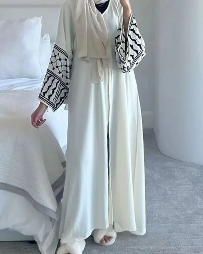 Butterfly Embroidery Open Abaya