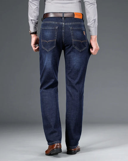 SHAN BAO Men's Stretch Denim Jeans - Classic Business Casual Fit