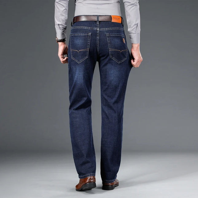 SHAN BAO Men's Stretch Denim Jeans - Classic Business Casual Fit -   | Stylish & Elegant Fashion by Voldri