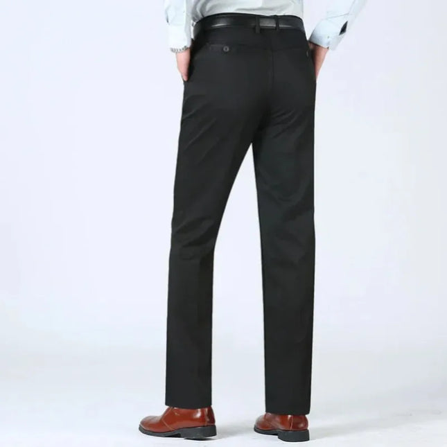 Voldri Men's Cotton Casual Pants - High Waist, Straight Loose Fit -   | Stylish & Elegant Fashion by Voldri