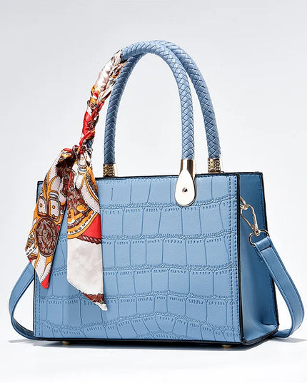 Crocodile Pattern PU Leather Tote Bag - VOLDRI