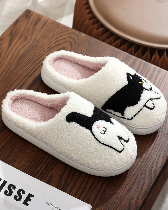 Pet Pattern Embroidery stuffed Slippers