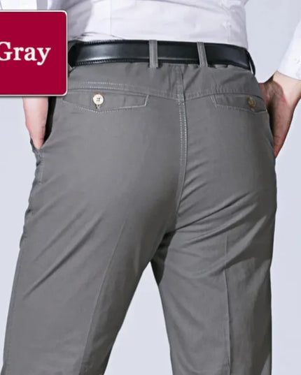 Voldri Men's Cotton Stretch Trousers - Classic Casual Business Pants -   | Stylish & Elegant Fashion by Voldri