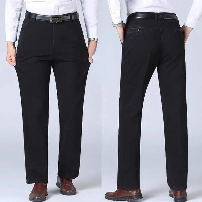 Voldri Men's Cotton Casual Pants - High Waist, Straight Loose Fit -   | Stylish & Elegant Fashion by Voldri
