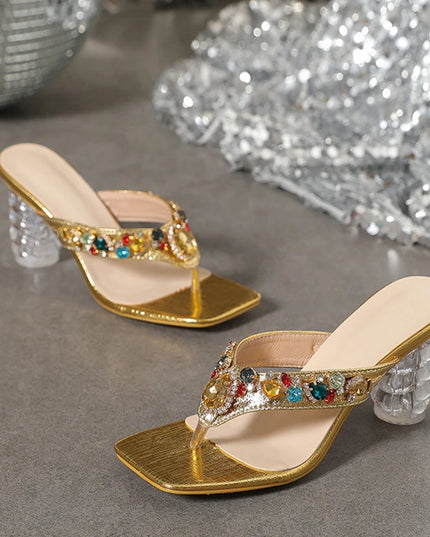 Gem Rivet Slippers Sandals - VOLDRI