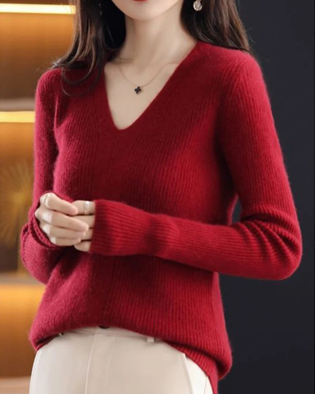 Knitted Basic Slim Pullovers Tops - VOLDRI