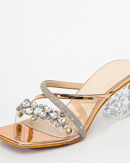 Transparent Clear Heels Sandals - VOLDRI