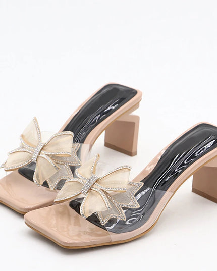 Transparent Crystal Bowknot  Slippers - VOLDRI