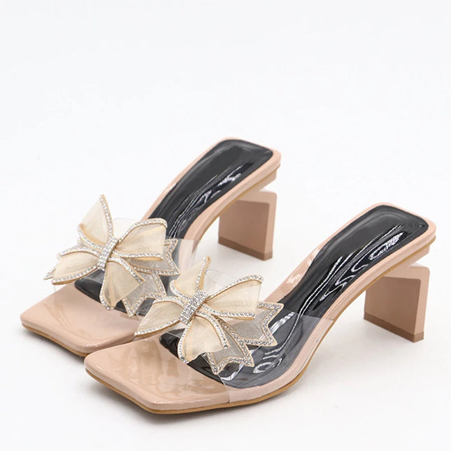 Transparent Crystal Bowknot  Slippers - VOLDRI