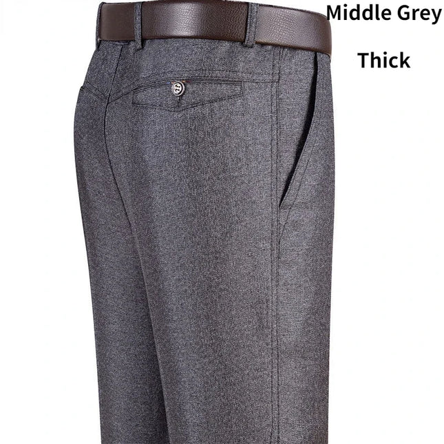 New Men's Summer Thin Business Pants Autumn Fashion Solid Gentle Thicken Casual Trousers Male Brand Suit Pant Black Gray KOACUS -   | Stylish & Elegant Fashion by Voldri