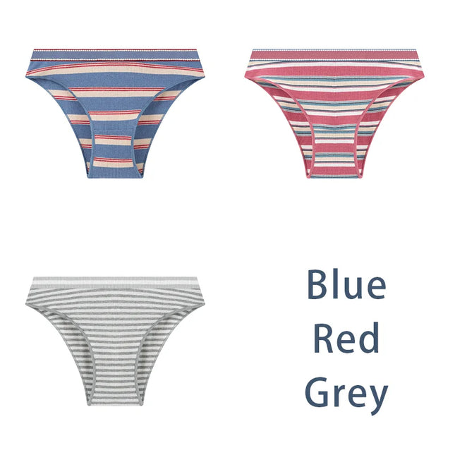 3PCS/Set  Striped Panties Underwear - VOLDRI