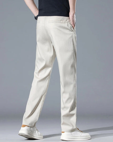 2026 Spring Summer Men's Lightweight Slim Straight Casual Pants Premium Lyocell Micro-elastic brand clothing youth thin trousers