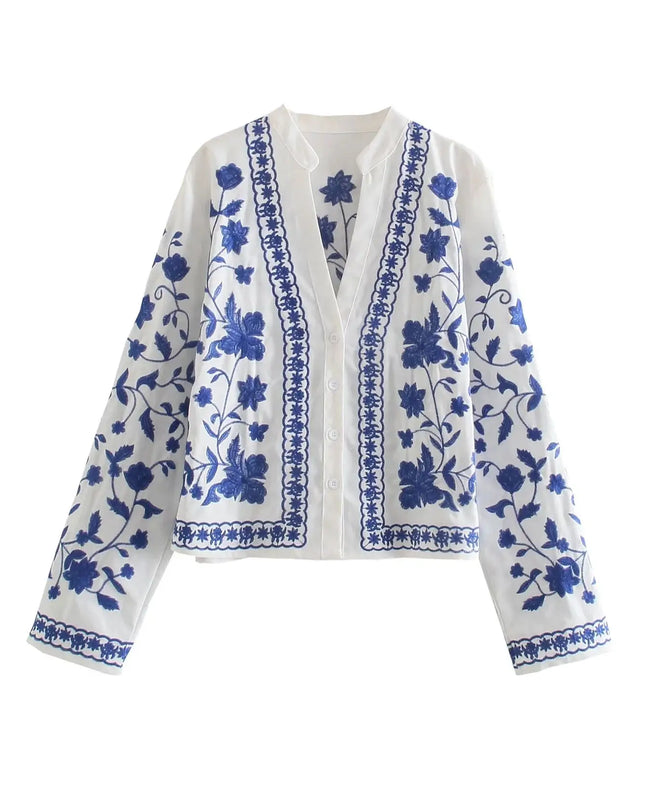 Embroidered Cardigan Shirts - VOLDRI