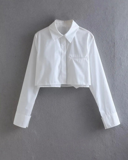 Sexy  Plain Short Shirts - VOLDRI