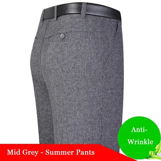 Men's Summer Thin Business Suit Pants Winter Autumn Thick Classic Fashion Casual Stretch Trousers Male Brand Clothes KOACUS -   | Stylish & Elegant Fashion by Voldri