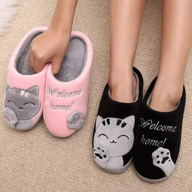 Cat  Furry Plush Slippers