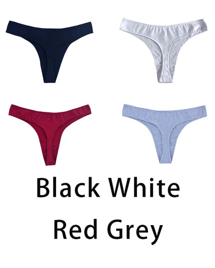 4PCS/Set  Low Waist Underwear Thongs - VOLDRI