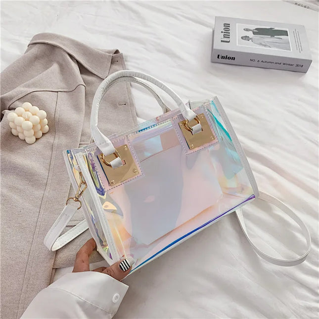 Laser PVC Jelly Tote Handbag - VOLDRI