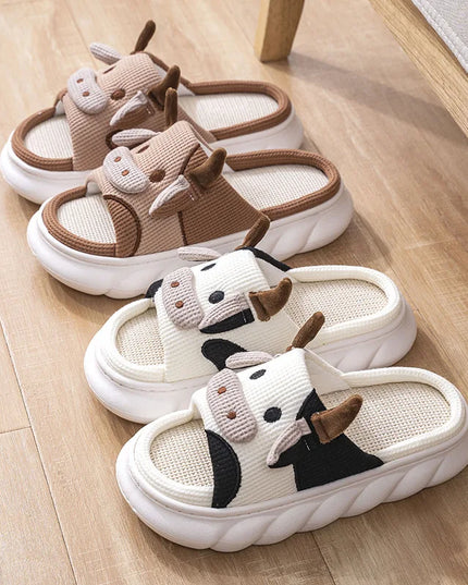 Linen  Cartoon Slides Slippers