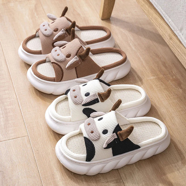 Linen  Cartoon Slides Slippers