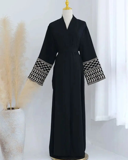 Butterfly Embroidery Open Abaya