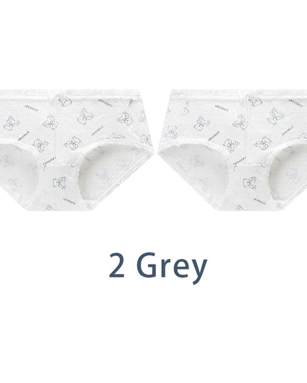 2PCS Bow Mid Waist Underpants Underwear - VOLDRI