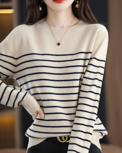 Striped Long Sleeve Sweaters Tops - VOLDRI