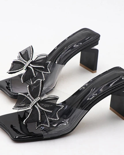 Transparent Crystal Bowknot  Slippers - VOLDRI