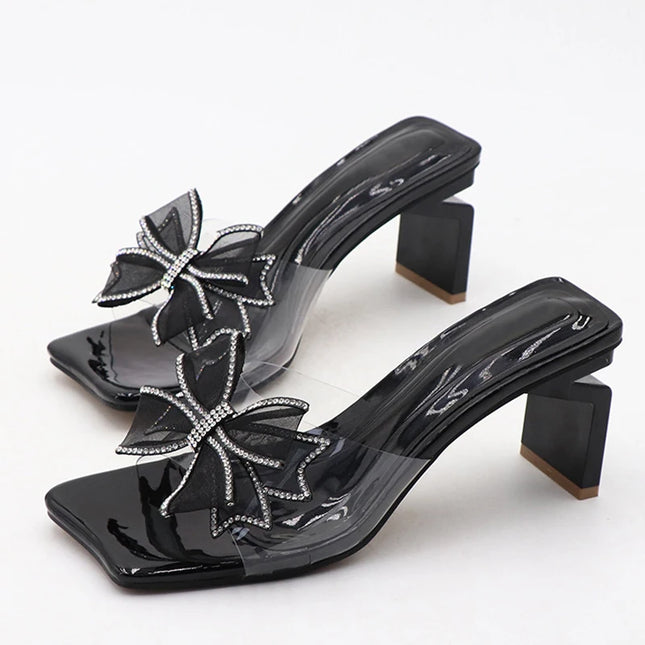 Transparent Crystal Bowknot  Slippers - VOLDRI