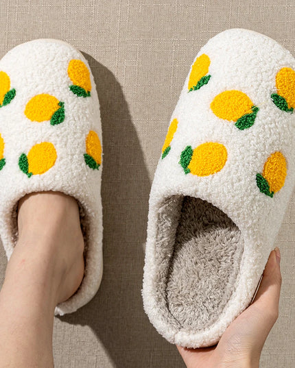 Fruit Slip Flat Cotton Shoes