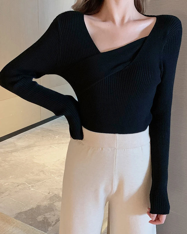 Sexy V neck Sweater - VOLDRI