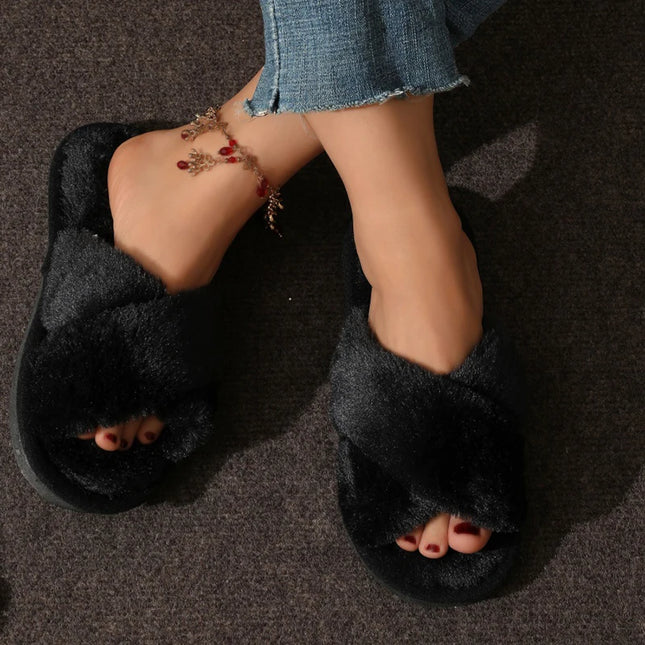 CrissCross Plush House Slippers