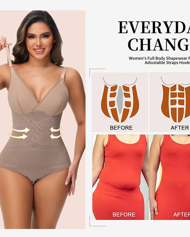 V Neck Shapewear Bodysuit - VOLDRI