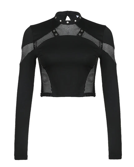 Black See Through Mesh T Shirts