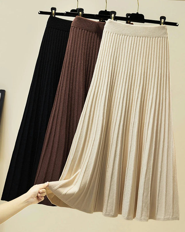 Thick Pleated Long Skirt - VOLDRI