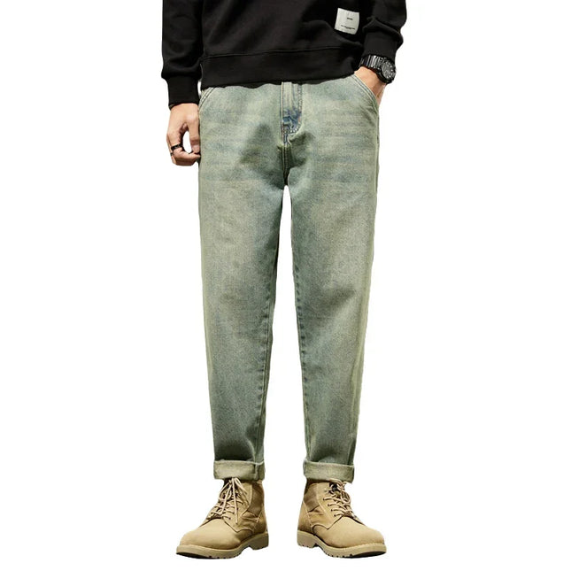 Voldri Men's Harem Pants - Retro Solid Color, Comfortable Fit -   | Stylish & Elegant Fashion by Voldri
