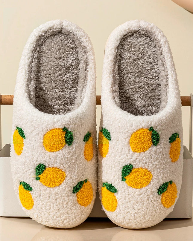 Fruit Slip Flat Cotton Shoes