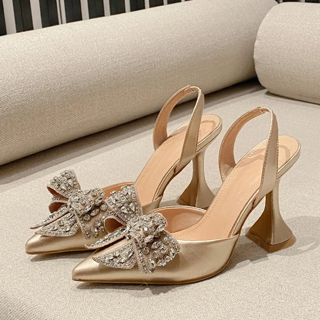 Sequined Crystal Bowknot  Sandal - VOLDRI