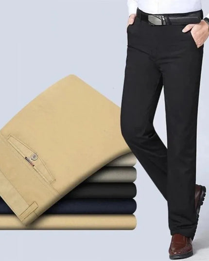 Voldri 100% Cotton Men's Casual Trousers - High Waist, Straight Fit -   | Stylish & Elegant Fashion by Voldri