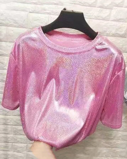 Shiny loose T-shirt