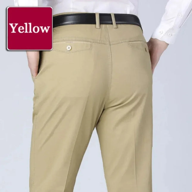 Voldri Men's Cotton Stretch Trousers - Classic Casual Business Pants -   | Stylish & Elegant Fashion by Voldri