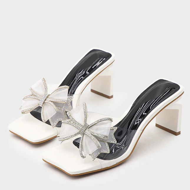 Transparent Crystal Bowknot  Slippers - VOLDRI