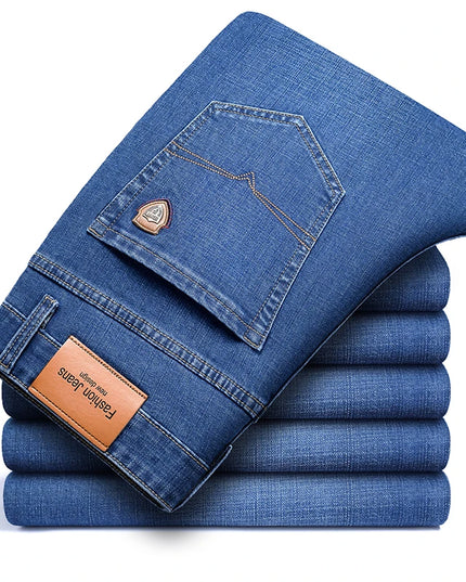 SHAN BAO Men's Stretch Denim Jeans - Classic Business Casual Fit