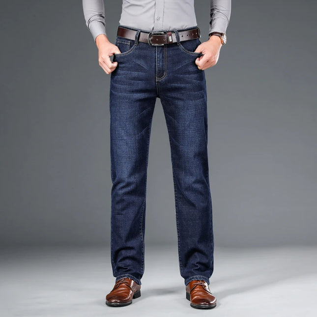 SHAN BAO Men's Stretch Denim Jeans - Classic Business Casual Fit -   | Stylish & Elegant Fashion by Voldri