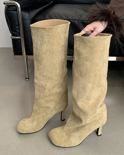 Square Toe Knee High Boots - VOLDRI