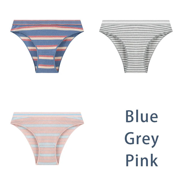 3PCS/Set  Striped Panties Underwear - VOLDRI