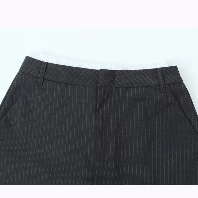 Casual  Striped Shorts Skirt - VOLDRI